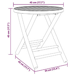 vidaXL Table de jardin pliable Ø45x45 cm bambou pas cher