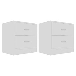 vidaXL Tables de chevet 2 pcs Blanc 40x30x40 cm Bois d'ingénierie