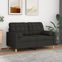 Maison Chic Canapé 2 places avec oreillers,Sofa de Salon,Canapé droit décoratifs noir 120 cm tissu -GKD489019