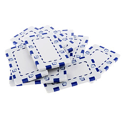 10pcs Magideal Rectangle Puces En Céramique De Poker Pour Mahjong & Texas Blanc De Poker