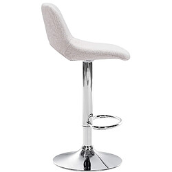 Decoshop26 Tabourets de bar chaises haute x2 avec repose-pieds en tissu crème piètement métallique chromé 10_0004093 pas cher