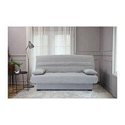 Banquette clic clac 3 places - Tissu gris clair - L199 x P96 x H103 cm - CHLoe