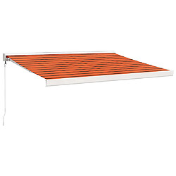 Maison Chic Store banne | Auvent rétractable de porte | Marquise Brise-soleil orange et marron 3,5x2,5m tissu et aluminium -GKD93095