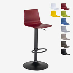 Tabouret bar de cuisine design noir mat réglable en hauteur Grand Soleil Imola Matt, Couleur: Bordeaux 