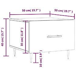 vidaXL Tables basses 2 pcs noir 50x50x40 cm bois d'ingénierie pas cher