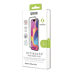 QDOS Verre Trempé pour iPhone 15 OptiGuard Eco Glass Plus Ultra-robuste Transparent