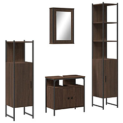 Maison Chic Armoire de Bain | Ensemble de 4 meubles salle de bain Chêne marron -GKD37341