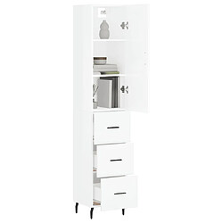 Avis Maison Chic Buffet,Meuble de Rangement,commode pour salon,Cuisine Blanc brillant 34,5x34x180 cm Bois d'ingénierie -MN23183