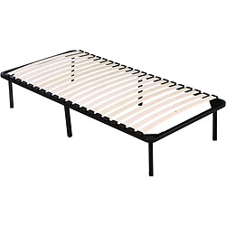 Habitat Et Jardin Cadre à lattes + pieds pour matelas de 90 x 190 cm - 20 lattes 