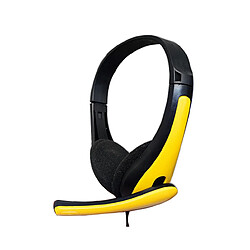 LUUCOZK Casque filaire léger de 3,5 mm Casque stéréo de jeu antibruit avec micro - Jaune 