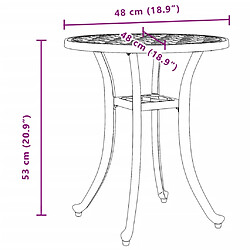 vidaXL Table de jardin vert Ø48x53 cm aluminium coulé pas cher