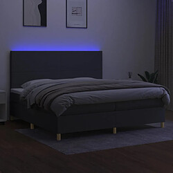 Avis vidaXL Sommier à lattes de lit et matelas et LED Gris foncé 200x200 cm