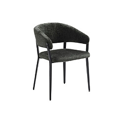 Acheter Vente-Unique Lot de 2 chaises avec accoudoirs en tissu et métal noir - Vert - AVRELA