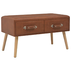 vidaXL Table basse Marron 80x40x46 cm Similicuir 