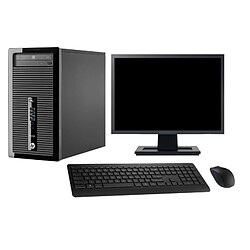 PC Tour HP 400 G1 Ecran 22" Intel G3220 RAM 16Go SSD 960Go Windows 10 Wifi · Occasion 