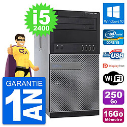 PC Tour Dell OptiPlex 790 MT Intel i5-2400 RAM 16Go Disque 250Go Windows 10 Wifi - Occasion