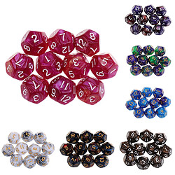 10pcs 12 sided dés d12 dés polyédriques pour dungeons et dragons jeux de table blanc gris