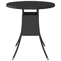 vidaXL Table de jardin Noir 70x70x73 cm Résine tressée