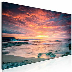 Paris Prix Tableau Imprimé Beach in Crete Narrow Red 40 x 120 cm