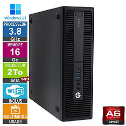 HP 705 G3 SFF A6-8570 3.80GHz 16Go/2To SSD Wifi W11 - Reconditionné