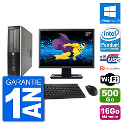 PC HP Compaq 6200 Pro SFF Ecran 27" G630 RAM 16Go Disque 500Go Windows 10 Wifi · Occasion 