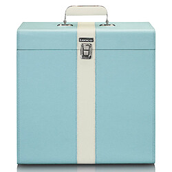 Lenco Valise de rangement pour max. 30 vinyles TTA-300BUWH Bleu-Blanc