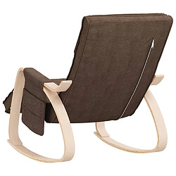 Maison Chic Chaise à bascule | Fauteuil Relax, design moderne Marron foncé Tissu -GKD14815 pas cher