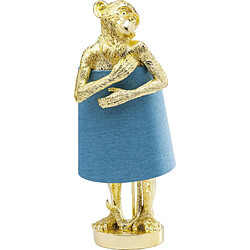 Karedesign Lampe Animal Singe dorée et bleue Kare Design
