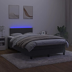 Acheter Maison Chic Lit adulte - Lit + matelas + LED,Sommier à lattes de lit et matelas LED noir 120x190 cm velours -GKD49673