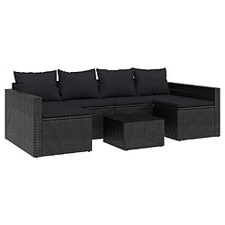 Maison Chic Salon de jardin 2 pcs avec coussins - Table et chaises d'extérieur - Mobilier/Meubles de jardin Moderne Noir Résine tressée -MN57302