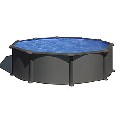 Gre Kit piscine hors sol ronde Ø 4.80 m x h.1.22 m - acier gris anthracite
