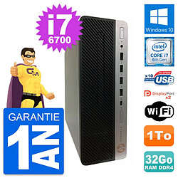 PC HP ProDesk 600 G3 SFF Intel Core i7-6700 RAM 32Go Disque 1To Windows 10 Wifi - Occasion