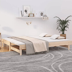 vidaXL Lit coulissant sans matelas 2x(100x200) cm bois de pin massif