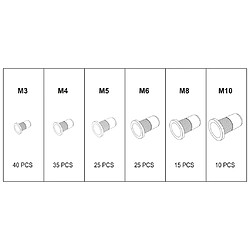 Acheter YATO Écrous à rivet 150 pcs Acier au carbone M3-M10