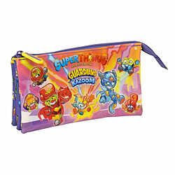 Trousse Fourre-Tout Triple SuperThings Guardians of Kazoom Violet Jaune (22 x 12 x 3 cm) 