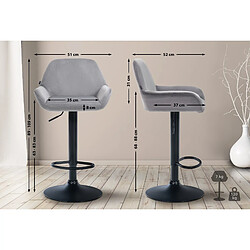 Non Lot de 2 tabourets de bar Braga velours noir