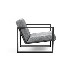 Inside 75 Chaise VIKKO accoudoirs métal noir Tissu Twist Granite