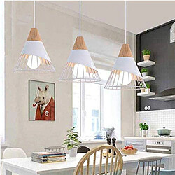 BESTA LED Moderne Simple Cuisine Salon Couloir Suspension Luminaire Créatif Forme de Cône Fer Cage E27 / MAX 60W / Diamètre 25CM / Hauteur du câble100CM Réglable