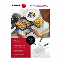 Acheter FAGOR Friteuse 4 L inox 2000W 3 paniers