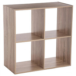 Etagère 4 cases en panneaux de particules naturel - Dim : L.67,6 x P.32 x H.67,6 cm -PEGANE