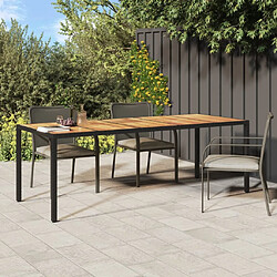 vidaXL Table de jardin Noir 250x100x75 cm Résine tressée