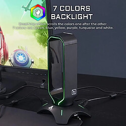 The G-Lab Support pour casque-micro-casque gaming G-Lab K-Stand Radon - Rétro-Éclairage RGB, Hub USB 2 x 2.0, Base Antidérapante