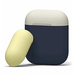 Wewoo Coque Ecouteurs sans fil Dropproof trois couleurs avec étui de protection pour Apple AirPods 1/2 jaune blanc bleu foncé