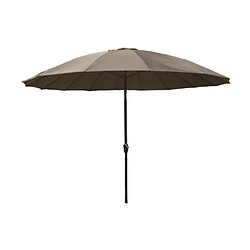 Parasol droit type Shanghai diametre 3m inclinable - Mat aluminium et toile polyester 180g - Taupe - AURINKO