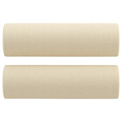 Acheter vidaXL Ensemble de canapés 2 pcs avec coussins crème tissu