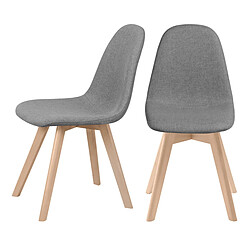 Rendez Vous Deco Chaise Skandi tissu grise (lot de 2)