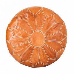 Pouf Alexandra House Living Marron Clair Cuir 48 x 35 x 48 cm