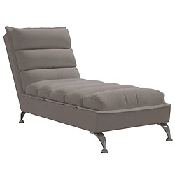 vidaXL Chaise longue avec coussins taupe tissu