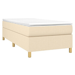 Avis Maison Chic Structures de lit + matelas,Lit à sommier tapissier et matelas pour Chambre Crème 90x190 cm Tissu -MN64565