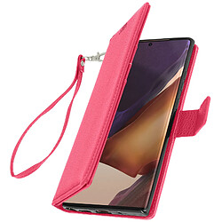 Avizar Housse Samsung Galaxy Note 20 Ultra Porte-carte Support Vidéo Dragonne rose